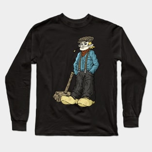 angry Dutch farmer with clogs. Long Sleeve T-Shirt